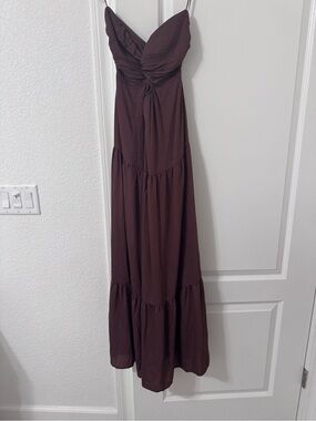 12th Tribe Mara Mocha Maxi Dress-  Strapless